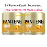 Pantene pro v Repair and Protect , keratin reconstruct Hair mask , 2 PACK 300 mL