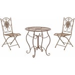 Ensemble de meubles de jardin romantique Table de conception nostalgique et 2 chaises différentes couleurs colore : antique brun