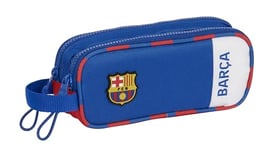 Safta F.C. Barcelona 2nd Team – Children's Double Pencil Case, Children's Pencil Case, Ideal for School Ages, Comfortable and Versatile, Quality and Resistance, 21 x 6 x 8 cm, Blue and Garnet, Blue /
