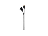 Multibrackets Universell Kabelstrumpa Självomslutande - Kabelorganisator  10 mm, Silver -3m Kabel