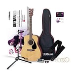 Yamaha GuitarGo – Kit d’initiation – Pack guitare acoustique pour débutants et guitaristes confirmés – Cordes, médiator, housse de transport, accordeur, trépied et plus encore