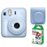 Instax Mini 12 Pastel Blue + 10 films + case