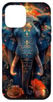 Coque pour iPhone 12 mini Fleur d'éléphant bleu foncé