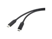 Renkforce Usb-C® Skärmkabel Usb4™ Usb-C® 1,00 M Svart Dubbelskärmad Rf-5241746