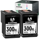 Economink 300XL Ink Cartridge remanufactured for HP 300 XL Black for Envy 100 114 120 110 DeskJet F4580 F4272 F2480 F4500 F2420 F4280 PhotoSmart C4680 Printers (2-Pack)
