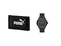 PUMA Unisex Adult Phase Wallet Purse - Black, OSFA Men's Reset Three Hand Date, Black Watch, P5007