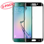 2st Skärmskydd Samsung Galaxy S6 Edge - Heltäckande Glas Svart Black
