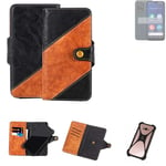 Sleeve for Doro 8200 Wallet Case Cover Bumper black Brown 