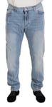 DOLCE & GABBANA Jeans Light Blue Washed Cotton Denim IT60/W46/2XL 900usd