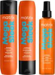 Matrix Mega Sleek Set, Smoothing Shampoo 300 Ml, Conditioner 300 Ml & Iron Smoot
