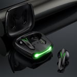 TWS Bluetooth 5.2 In-Ear Gaming Hörlurar Med Andningsljus Svart