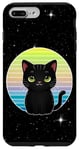 Coque pour iPhone 7 Plus/8 Plus Chaton drôle de chat dans l'espace mignon rétro art vintage