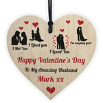 Personalised Valentines Day Gift For Husband Wood Heart Husband Gifts