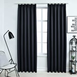 vidaXL Blackout Curtains with Hooks 2 pcs Anthracite 140x245 cm Room Curtain UK