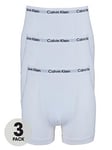 Calvin Klein Core 3 Pack Trunks - White, White, Size S, Men