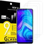NEW'C Pack of 3, Glass Screen Protector for Xiaomi Redmi Note 9, Xiaomi Redmi 10X 4G, Anti-Scratch, Anti-Fingerprints, Bubble-Free, 9H Hardness 0.33mm Ultra Transparent Tempered Glass