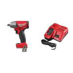 Milwaukee M18 ONEIWF12-0 Fuel™ ONE-Key™ 1/2in FR Impact Wrench 18V Bare Unit & M12-18FC M12-M18 Multi Fast Charger, 230 V, One Size