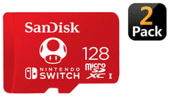 2PCS Carte microSDXC SanDisk 128 Go pour Nintendo Switch (PAQUET DE 2)