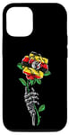 Coque pour iPhone 13 Pro Rose de l'Ouganda avec squelette drapeau ougandais racines Souvenir de l'Ouganda