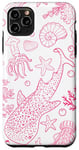 Coque pour iPhone 11 Pro Max Récifs coralliens coquillage étoile de mer plage rose baleine requin corail
