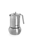 Barazzoni Moka Coffee Pot CaffeTUMMY 4 Tz-Suitable for Induction Tops, Stainless Steel