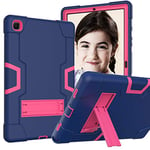 Galaxy Tab A7 Case, Samsung A7 Cover, Heavy Duty Shock Process Tablet Samsung A7 Case with Built-in Stand for Samsung Tablet A7 10.4 Case (SM-T500/T505/T507) Navy + Rose