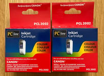 2 PACK OF CANON PC-LINE INKJET CARTRIDGES COLOUR PCL2002 BRAND NEW