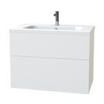 Miller Badrum Tvättställsskåp New York 80 för Heltäckande Tvättställ Kommod 80, vit/ slät lådfront