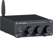 Fosi Audio Bluetooth 5.0 & R/L forsterker 100W x 2 med volum- bass- og diskantkontroll svart
