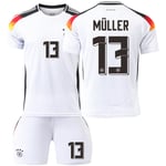 Tyskland Hemma EM 2024 Jersey Fotbollströja Barn Herr Kit Nr.13 Müller sockless XXL