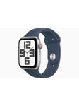 Apple Watch SE (2023) GPS + Cellular 44mm - Silver Aluminium Case with Storm Blue Sport Band - S/M