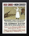 Lumartos, Vintage Poster Red Cross Or Iron Cross Contemporary Home Decor Wall Art Print, Black Frame, A4 Size