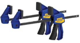 115mm (4 1/2") Micro One-Handed Bar Clamps, 2 Pack - IRWIN QUICK-GRIP
