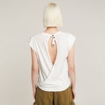 Open Back Loose Sleeveless Top - White - Women