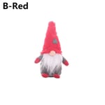 1pc Christmas Ornament Xmas Tree Hanging Plush Gnome Doll Red B