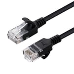Nätverkskabel oskärmad Cat6a, slim, 3,6mm i diameter, MicroConnect, 7,5 meter - Svart
