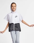 Nike Girl’s Windbreaker Jacket White Black Sz L Age 12 - 13 yrs  New AQ9708-100