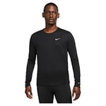 Nike M NK DF UV Miler Top LS Sweatshirt Mens, Black/Reflective Silv, XL