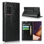 Samsung Galaxy Note 20 Ultra Smidigt mobilfodral i äkta läder, Svart