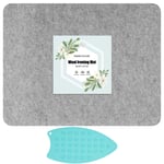 SMRONAR 17" x 13.5" Wool Pressing Mat Quilting Ironing Pad - Portable Easy Press Wooly Felted Iron Board for Quilters, Great for Quilting & Sewing Projects
