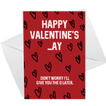 Rude Valentines Day Card For Girlfriend Wife Funny Valentines Card For Her