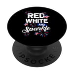 Red White and Sparkle Independence Day Fourth of July PopSockets Swappable PopGrip