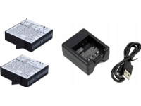 Cameron Sino Set 2x Battery + Charger For Xiaomi Yi 2 4k