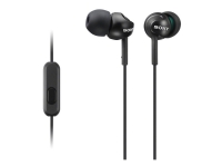 Sony MDR-EX110AP - Hörlurar med mikrofon - inuti örat - kabelansluten - 3,5 mm kontakt - svart