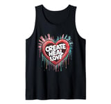 Mental Health Matters Create Heal Love Grovy Art Therapy Mom Tank Top