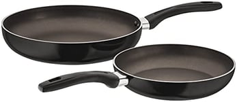 Judge Radiant JOMC2B Teflon Non-Stick Frying Pan Set, 22cm and 28cm, Glass Lids with Vent, Induction Ready, Oven Safe