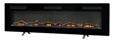 DIMPLEX - Sierra 72" / 183cm - Foyer électrique - Noir - Cheminée Murale - Effet Flamme Optiflame breveté - Éclairage LED, Contrôle par appli, Effet sonore crépitant, Décorative, Réaliste