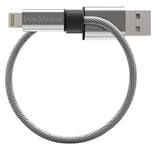Fuse Chicken Armor Loop Câble Porte clé USB/Lightning en Acier pour iPhone 5/6/iPad Gris