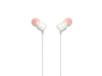 JBL T110 Wired In-Ear Headphones with JBL Pure Bass Sound and Microphone, in White
