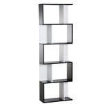 5 tier Bookcase Storage Display Shelving S Shape design Unit Divider
